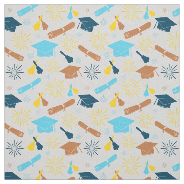School College Graduation Theme Fabric (Swatch)