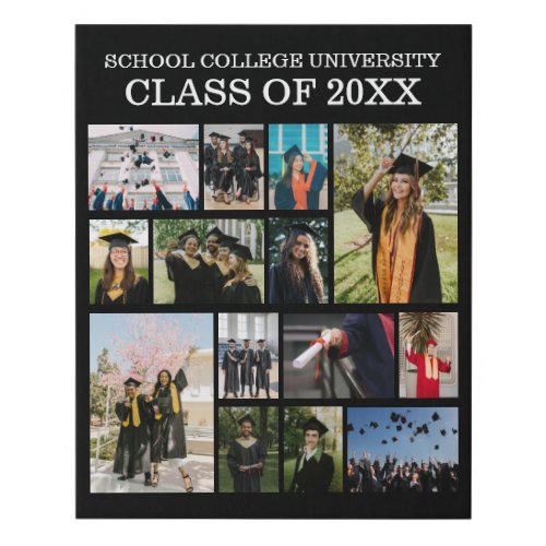 School College University Graduation Class Photo Faux Canvas Print