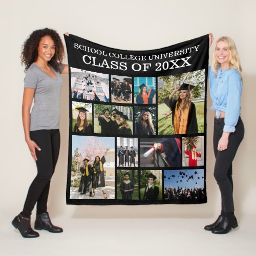 School College University Graduation Class Photo Fleece Blanket