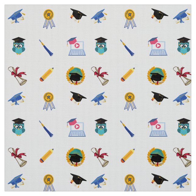 School, College, University Graduation Theme  Fabric (Swatch)