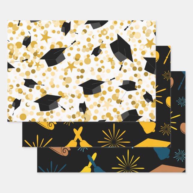 School, College, University Graduation Theme  Wrapping Paper Sheets (Set)