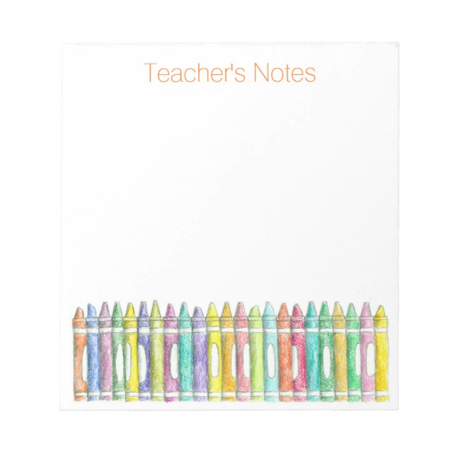School Color Crayons Teacher's Notes (Front)