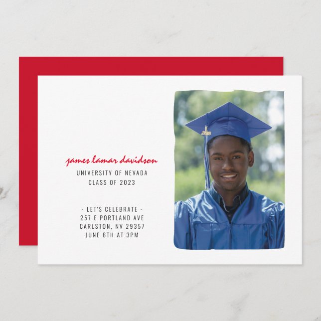 School Color Sketchbook Graduation Invitation (Front/Back)