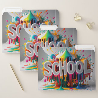 School Colorful File Folders