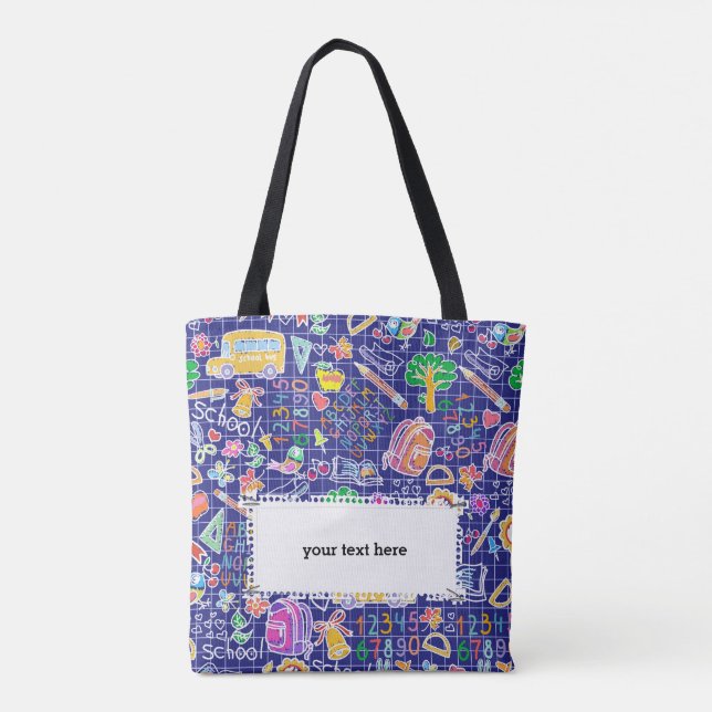 School colorful pattern tote bag (Back)