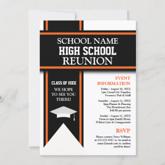 School Colors Banner Custom Class Reunion Invitation