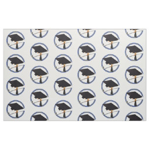 School Colors Blue & Gold Grad Cap w/Diploma Fabric