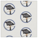 School Colors Blue &amp; Gold Grad Cap w/Diploma Fabric