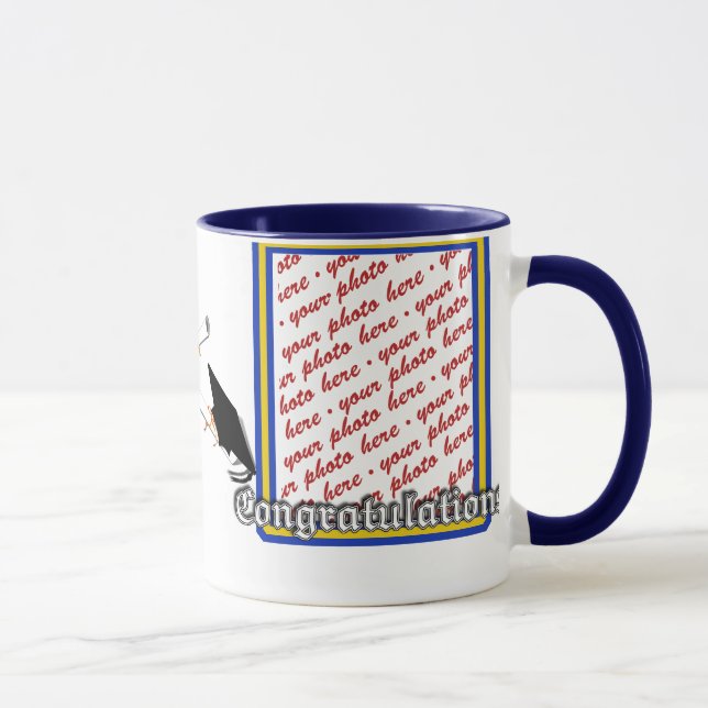 School Colors  Blue & Gold Graduation Frame Mug (Right)