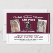 School Colors Burgundy and White Graduation Party Invitation (Front)