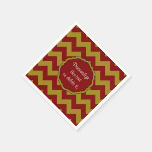 School-Colors-Chevron, Maroon-Gold- Napkins