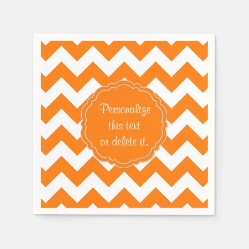 School_Colors_Chevron Orange and White Paper Napkins