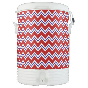 School-Colors-Chevron, Red White Blue- Cooler