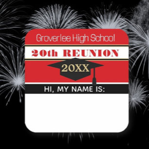 School Colors! Class Reunion Name tag Sticker