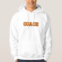 School Colors COACH Mens Hoodie, Orange Black