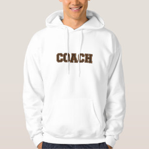 School Colors COACH Mens Hoodie, Orange Brown Hoodie