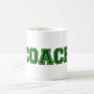 School Colors COACH Mug, Green-White Coffee Mug