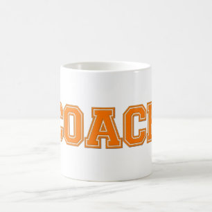 School Colors COACH Mug, Orange-White Coffee Mug