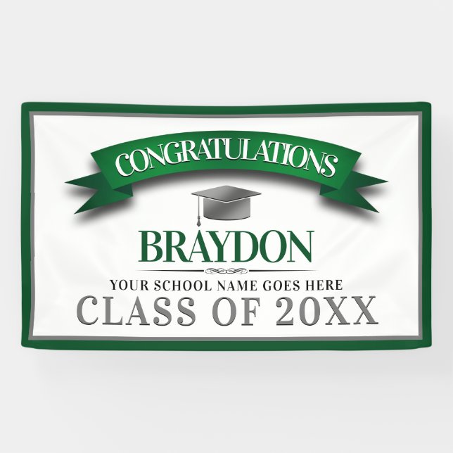 School Colors Congratulations Graduation Banner (Horizontal)
