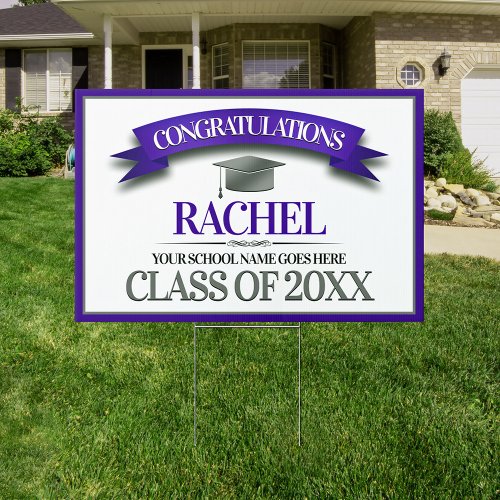 School Colors Congratulations Graduation Lawn Sign