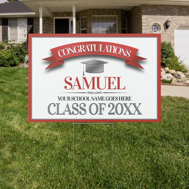 School Colors Congratulations Graduation Lawn Sign (Creator Uploaded)