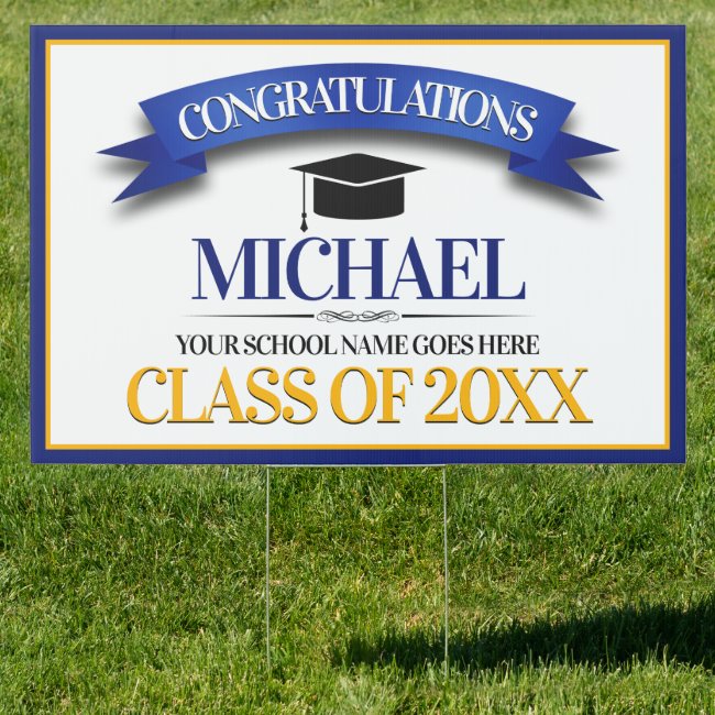 School Colors Congratulations Graduation Lawn Sign