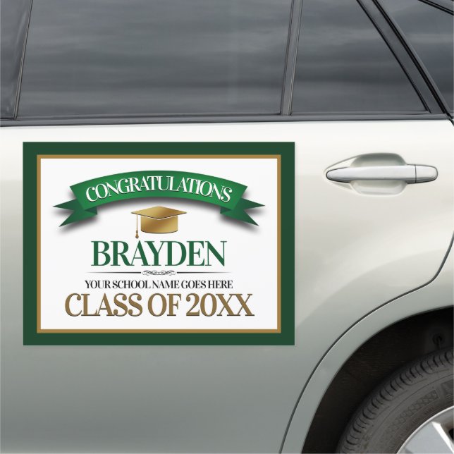 School Colors Congratulations Graduation Parade Car Magnet (In Situ)