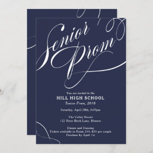 School Colors Fancy Script Prom Invitation