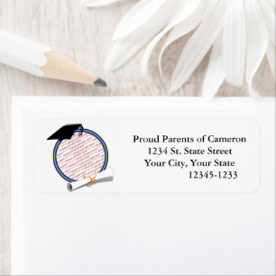 School Colors Gold & Blue Photo Frame Label