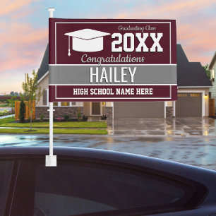 School Colors Graduation Celebration  Car Flag