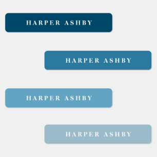 School Colors Modern Waterproof Name Labels