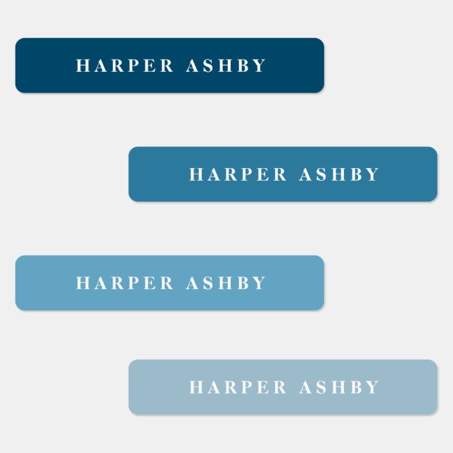 School Colors Modern Waterproof Name Labels (Group)