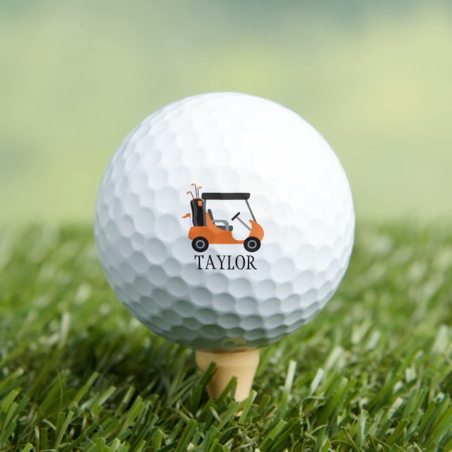 School Colors - Orange & Black Golf Cart Golf Balls (Insitu Tee)
