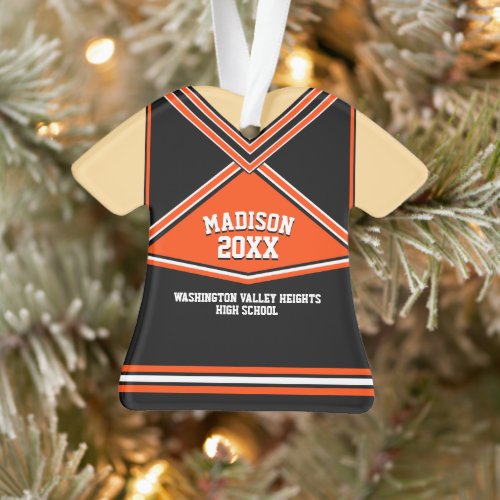 School Colors Personalized Cheerleader Uniform Ornament