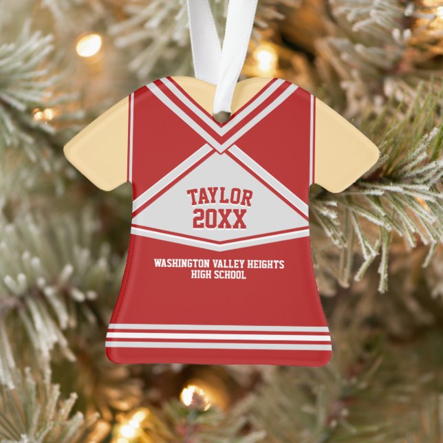 School Colors Personalized Cheerleader Uniform Ornament (Tree)
