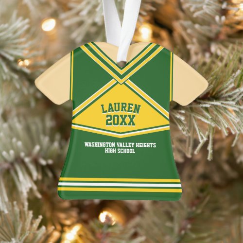 School Colors Personalized Cheerleader Uniform Ornament