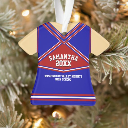 School Colors Personalized Cheerleader Uniform Ornament