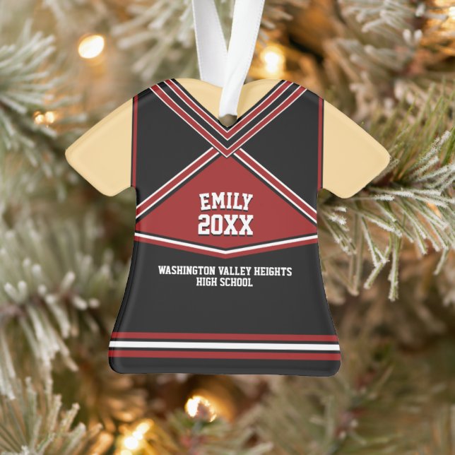 School Colors Personalized Cheerleader Uniform Ornament (Tree)
