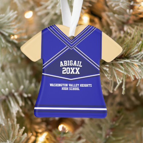 School Colors Personalized Cheerleader Uniform Ornament