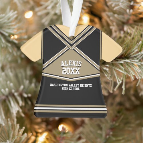 School Colors Personalized Cheerleader Uniform Ornament