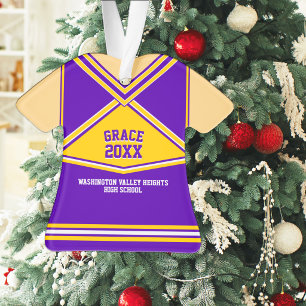 School Colors Personalized Cheerleader Uniform Ornament