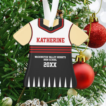 School Colors Personalized Cheerleader Uniform Ornament by reflections06 at Zazzle