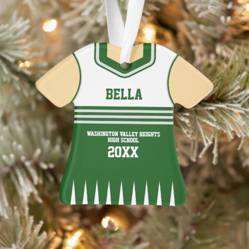 School Colors Personalized Cheerleader Uniform Ornament