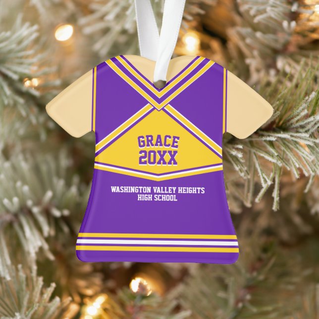 School Colors Personalized Cheerleader Uniform Ornament (Tree)