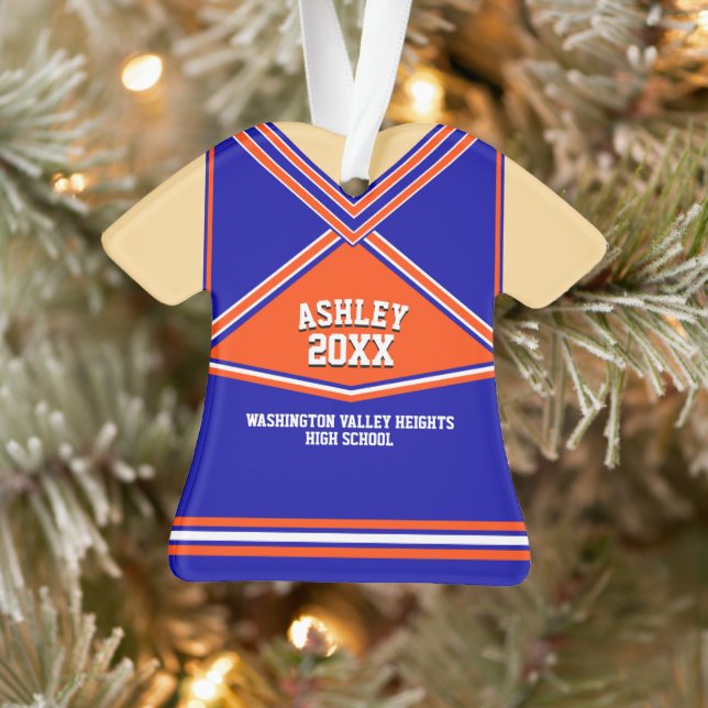 School Colors Personalized Cheerleader Uniform Ornament (Tree)