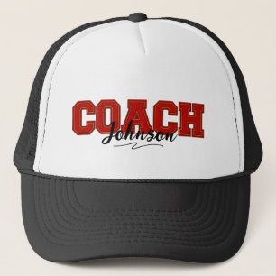 School Colors Personalized Coach-Red and Gold Trucker Hat