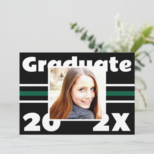School Colors Photo Graduation Invitation (Standing Front)