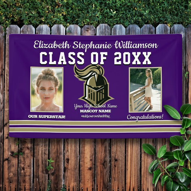 School Colors Purple and Gold Graduation Banner (Creator Uploaded)