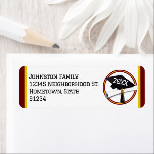  School Colors Red and Gold Graduation Label