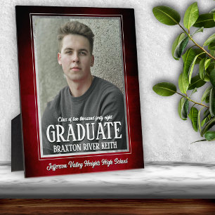 School Colors Red and White Graduation Photo Plaque
